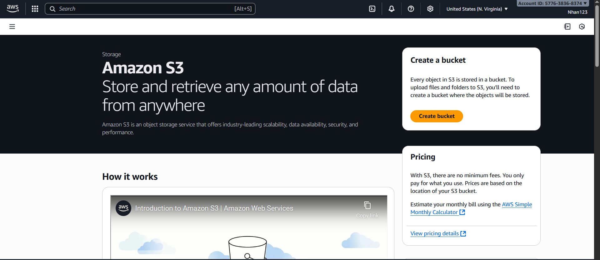 S3 Console Dashboard