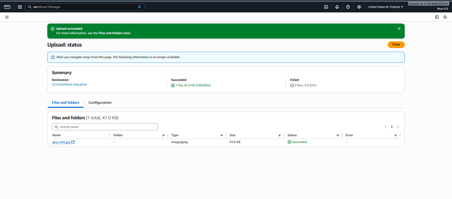 S3 Upload Verification