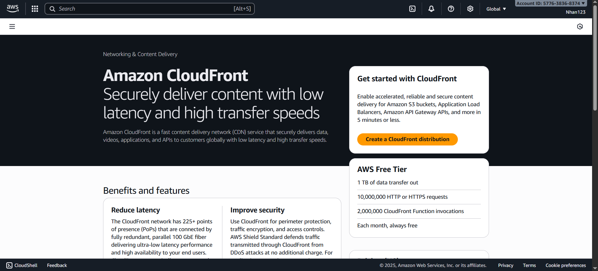 CloudFront Console