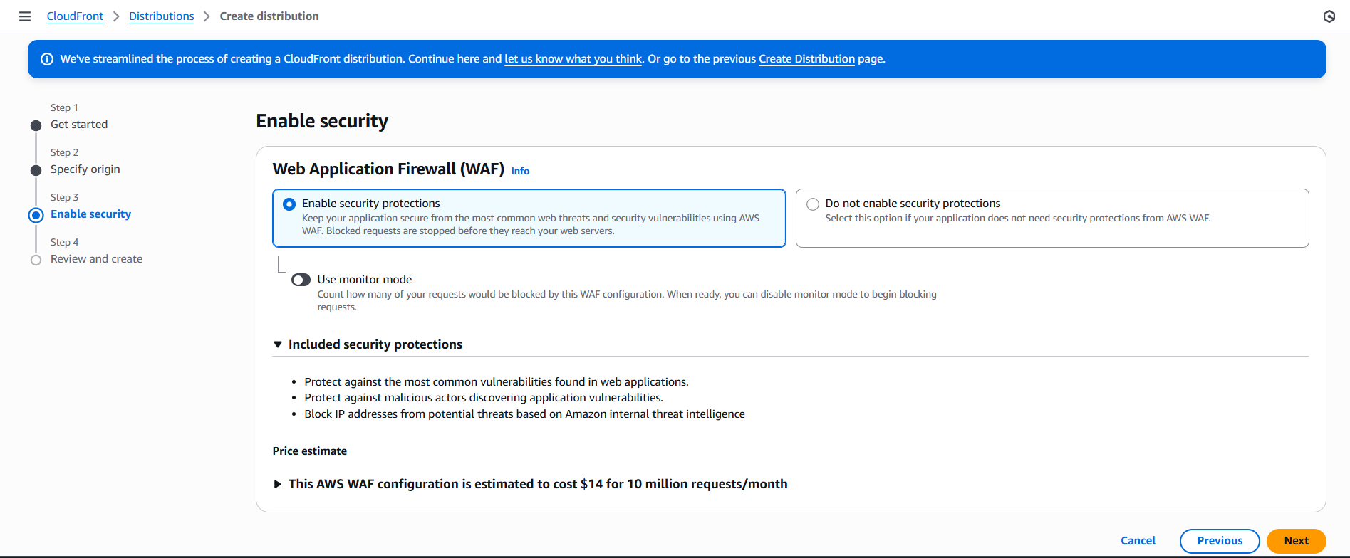 CloudFront Security Settings
