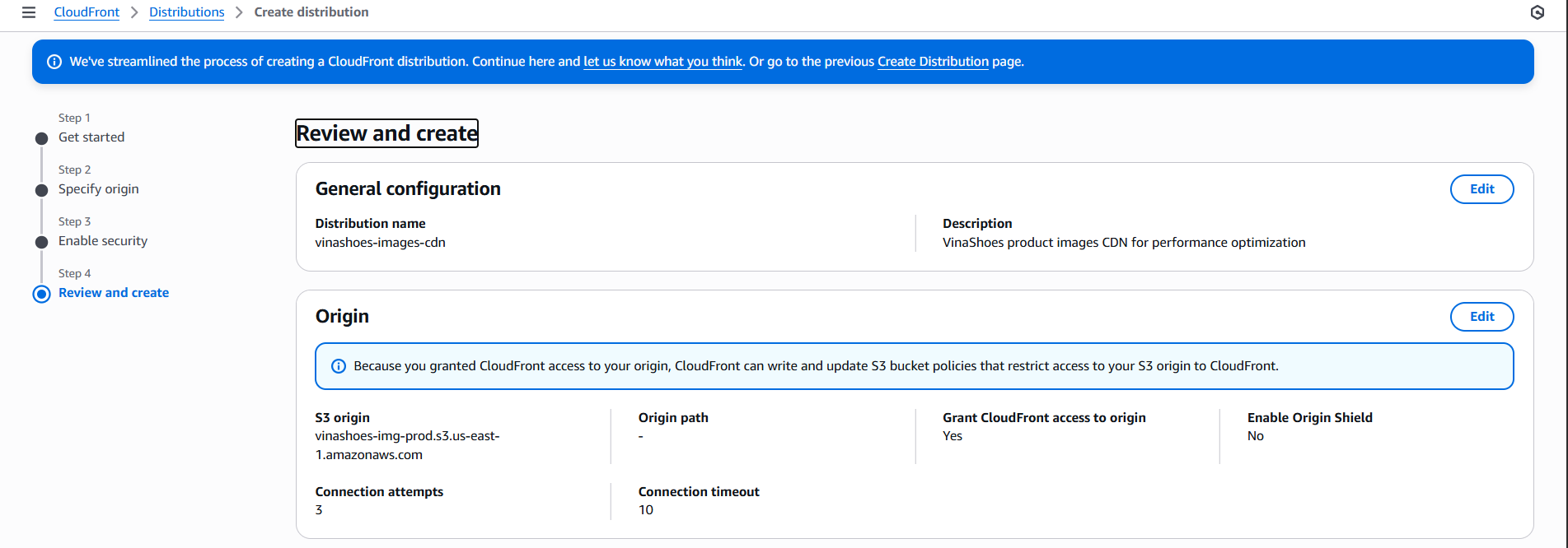 CloudFront Final Settings