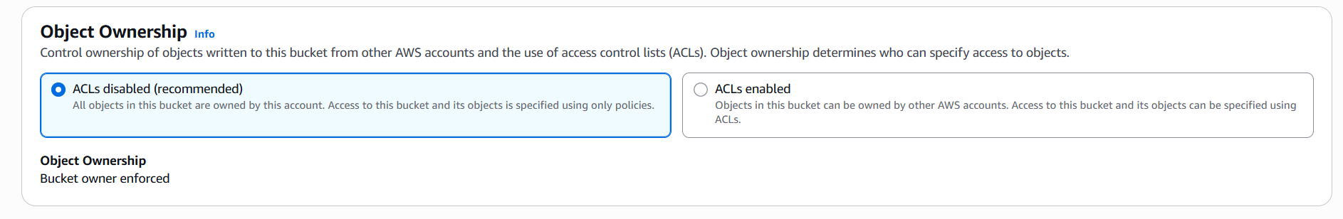 S3 Create Bucket Config