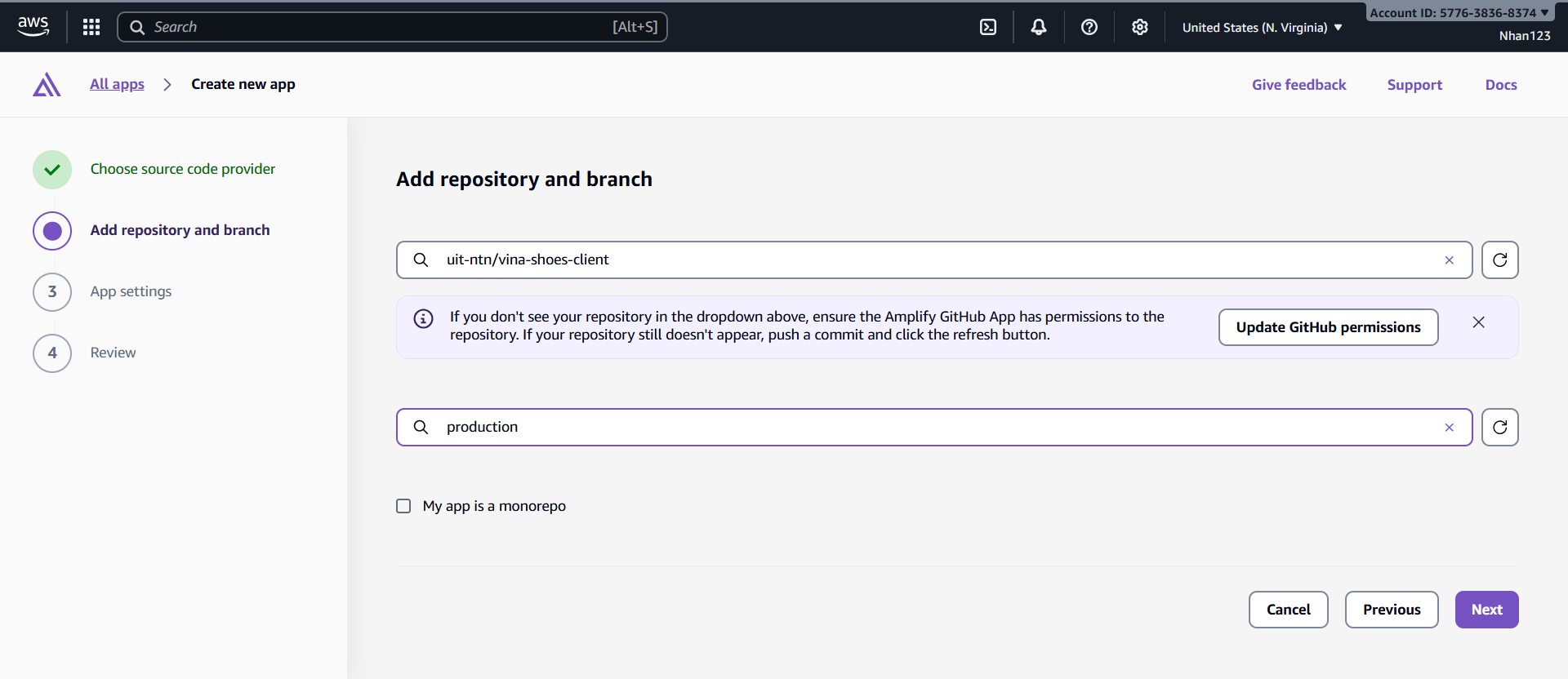 Amplify Repository Config