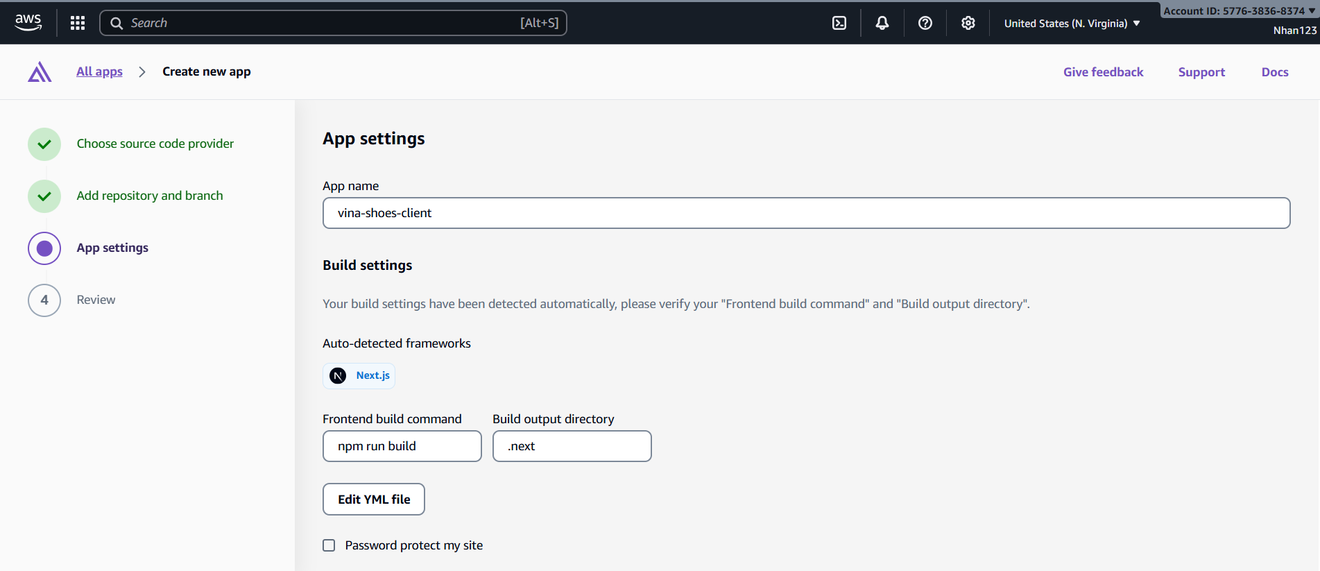 Amplify Build Settings