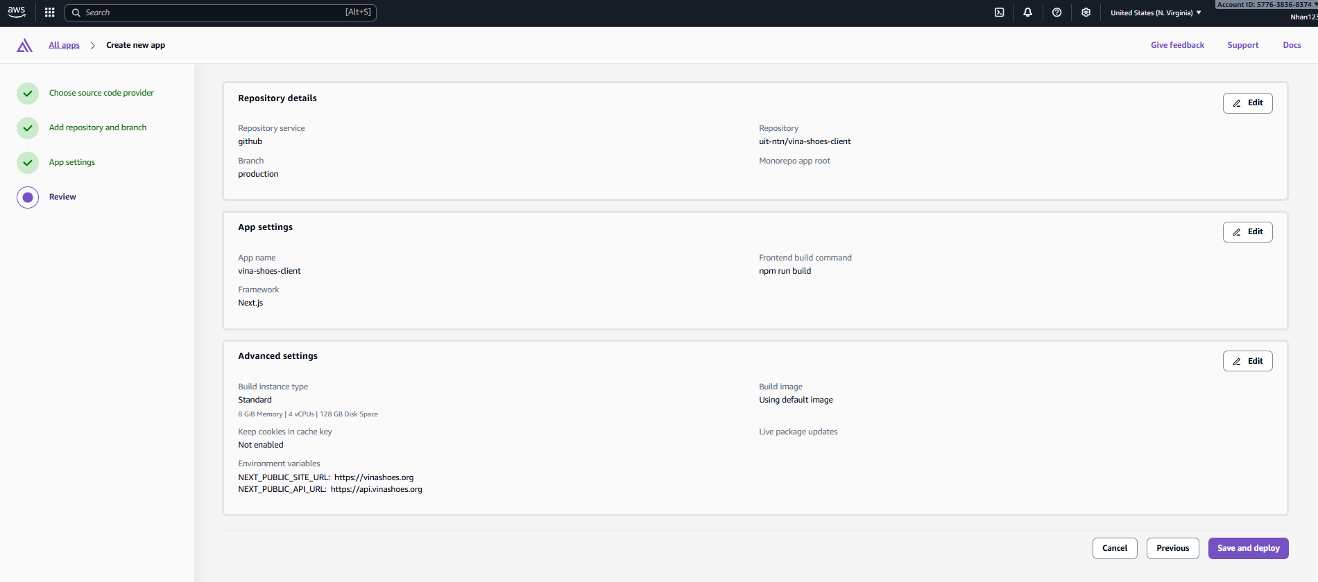 Amplify Deployment Progress