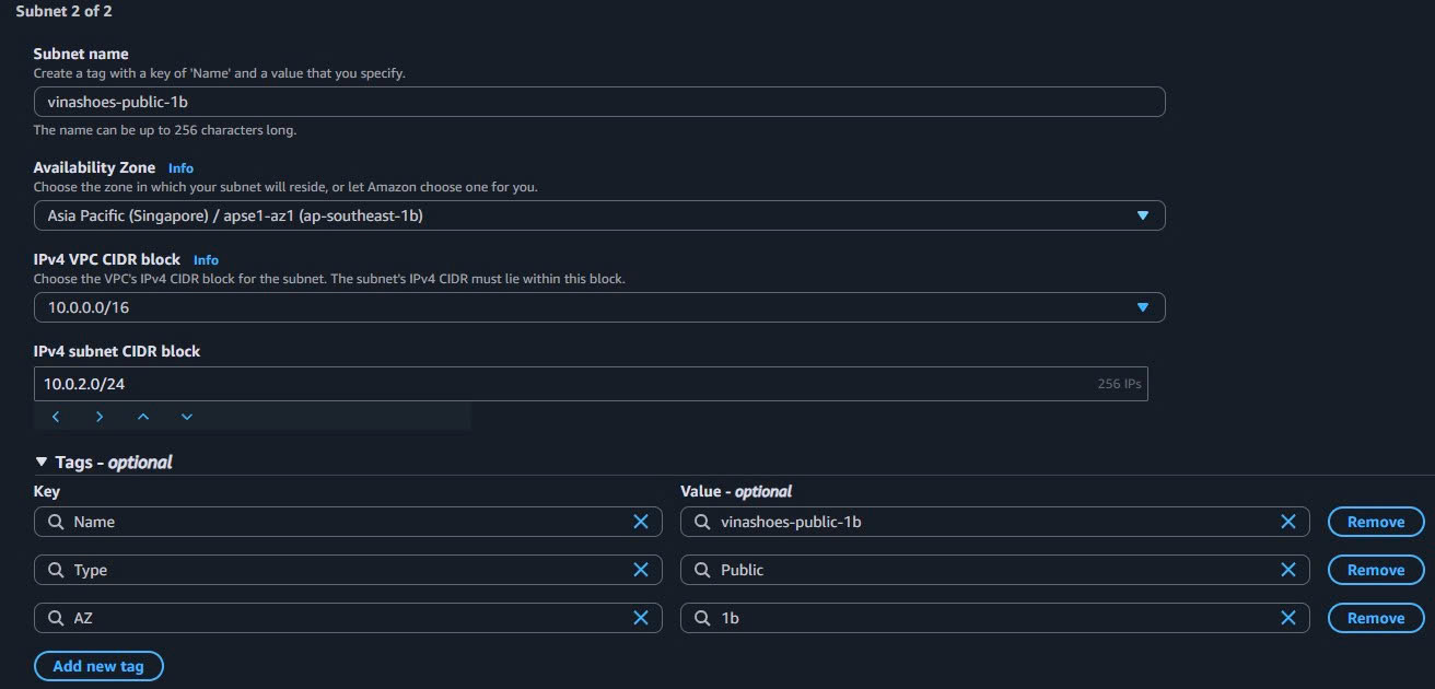 Public Subnet 1b Configuration