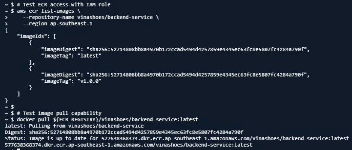 Test ECR permissions thành công ECR Permission Test