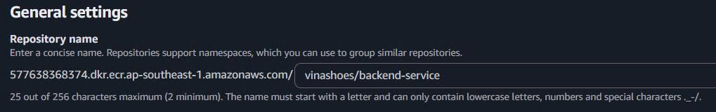 Cấu hình tên repository Repository Name Configuration