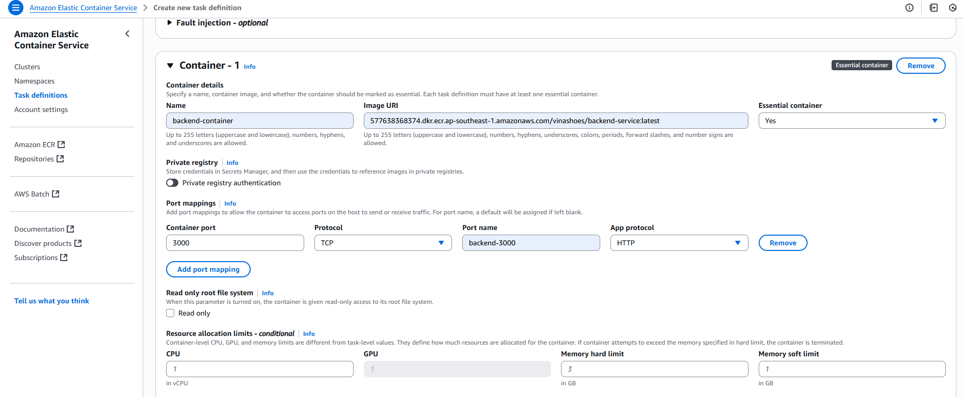 Container Configuration
